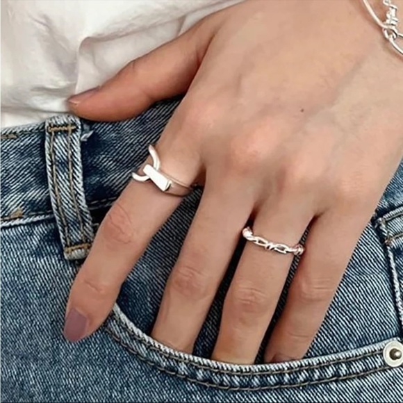 NEW 925 Sterling Silver Unique Bar Ring - Picture 3 of 7